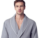 Premium Waffle Piping Robe for Men - Plush Fashion Hub