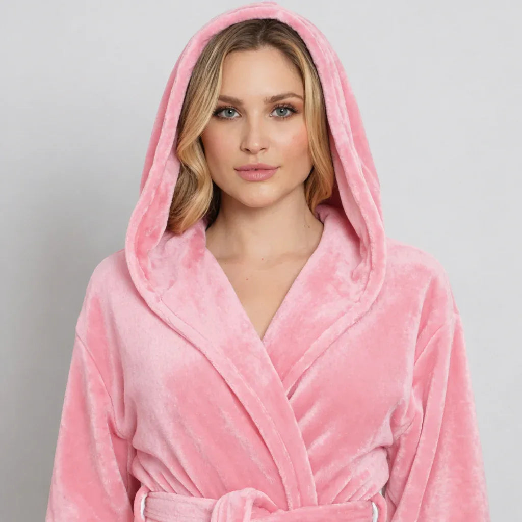 Women’s Plush Hooded Robe - Spa-Worthy Comfort at Home - Plush Fashion Hub