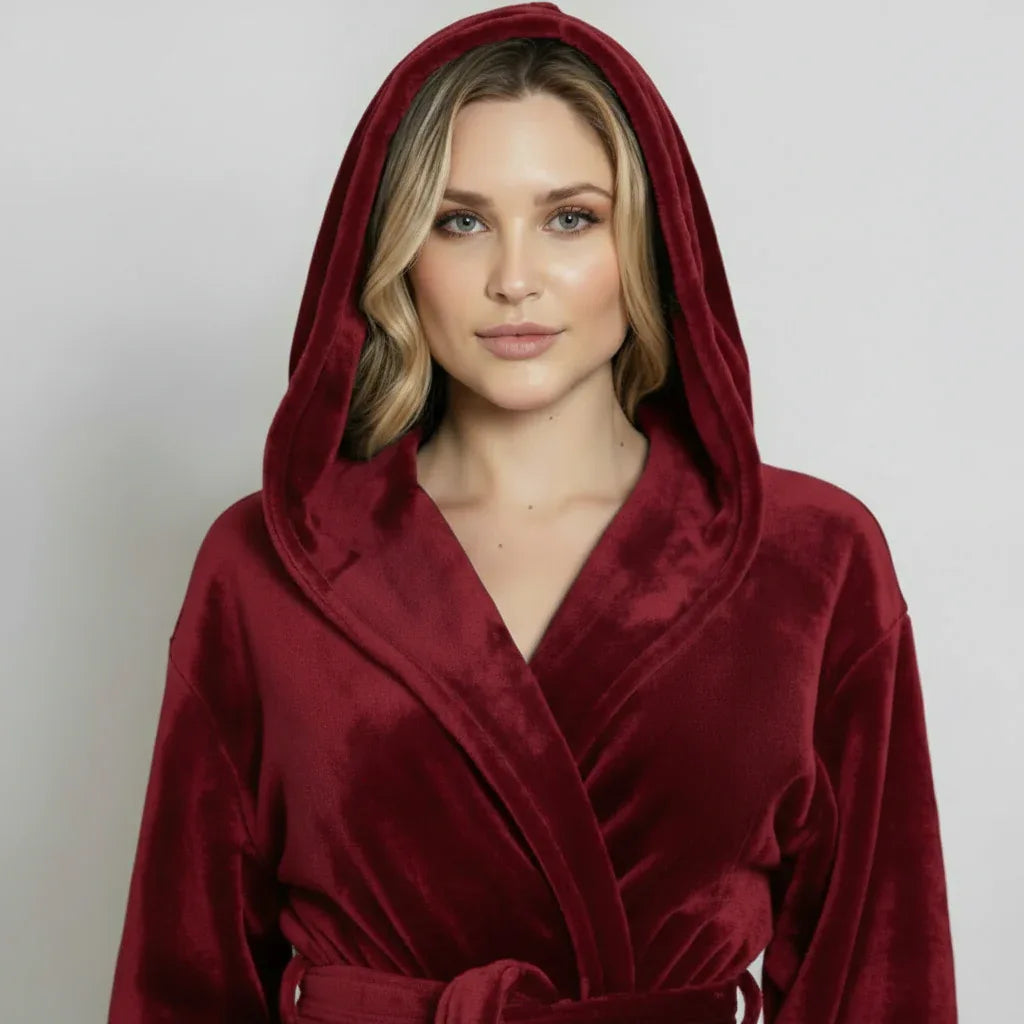 Women’s Plush Hooded Robe - Spa-Worthy Comfort at Home - Plush Fashion Hub