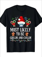 Funny Christmas grilling T-shirt from Plush Fashion Hub, featuring humorous holiday-themed streetwear design with grilling motif.