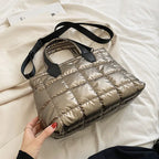 Women’s plaid stitching shoulder purse with trendy design, featuring a stylish and spacious bag from Trendy Attic Store01.