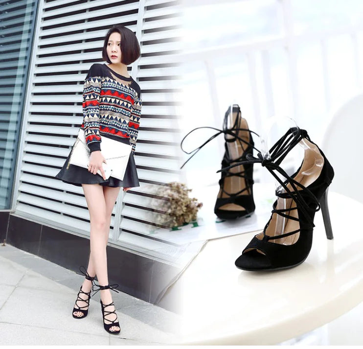 Women’s Roman high heel peep toe sandals by Trendy Attic Store01, featuring stylish open-toe design and elegant high heel.