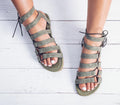 Plus size European style gladiator sandals for women by Trendy Attic Store01, featuring multiple straps and open-toe design.
