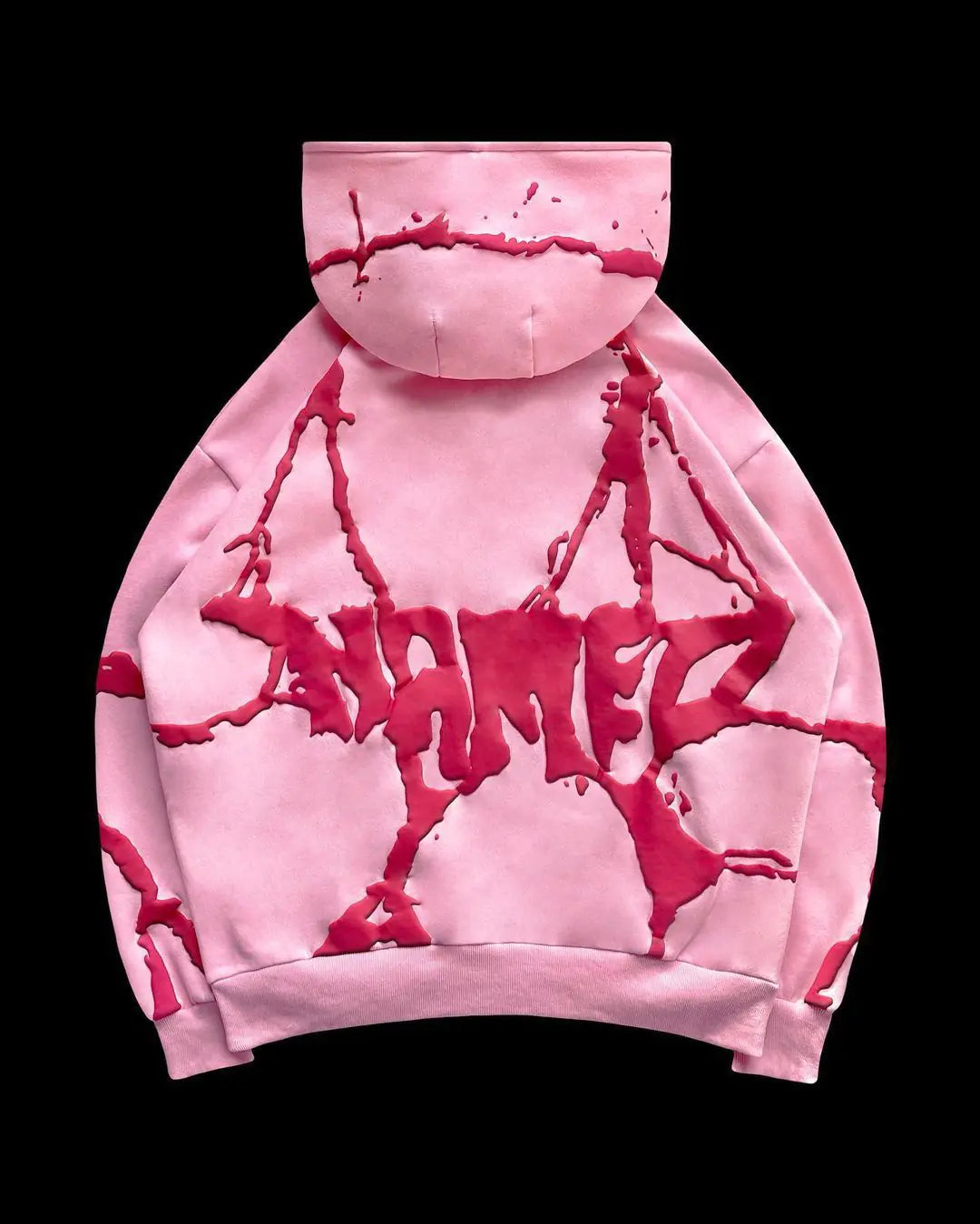 Plus size women's hooded sweatshirt set with foam print in three colors, from Plush Fashion Hub, shown on a model.