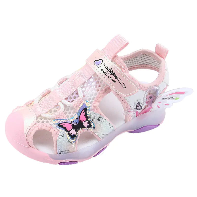 Girls' light-up summer sandals with soft soles, stylish and comfortable girls' shoes from Trendy Attic Store01, perfect for warm weather.