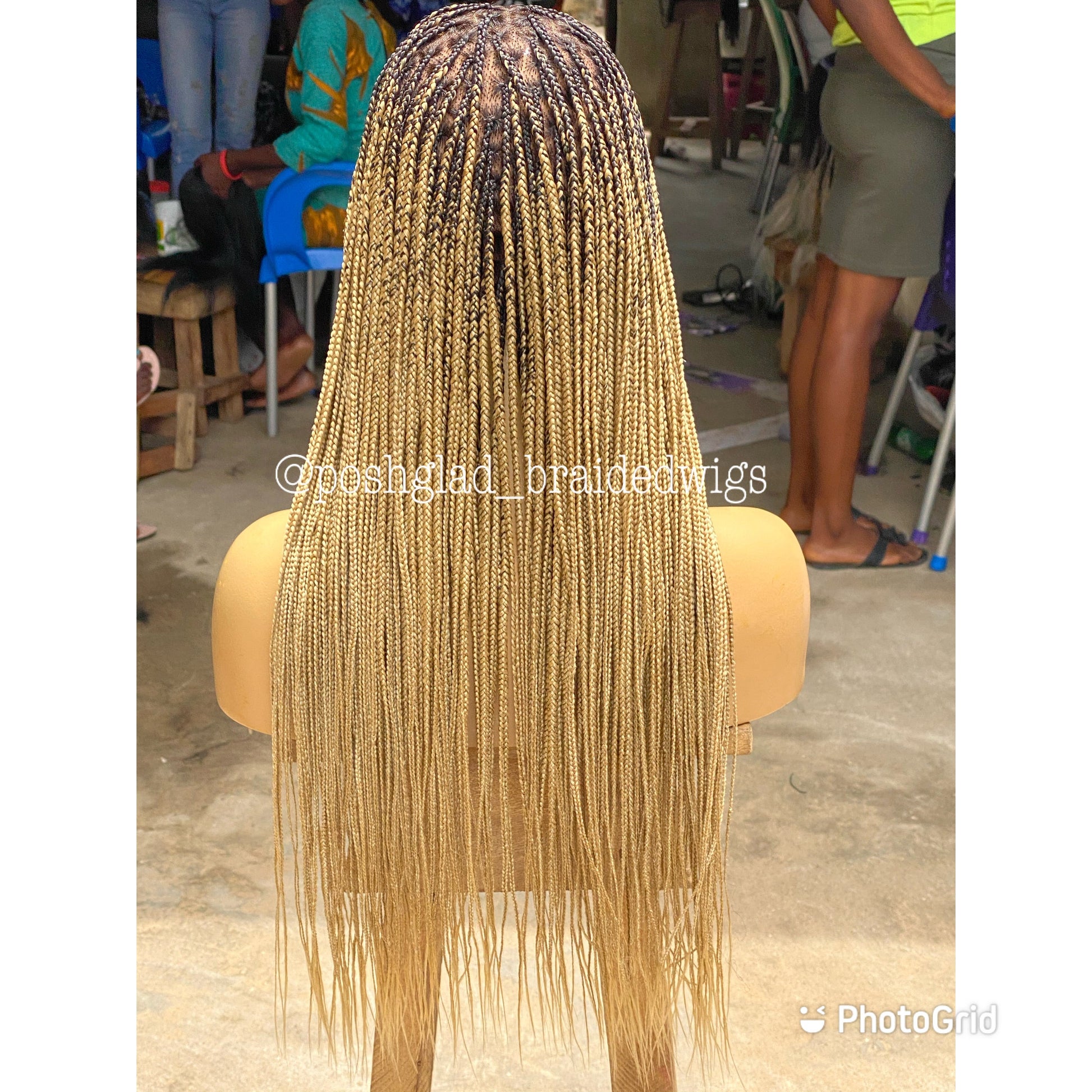 Scalp-looking Knotless Braid Wig, Full Lace, color 22 Poshglad Braided Wigs