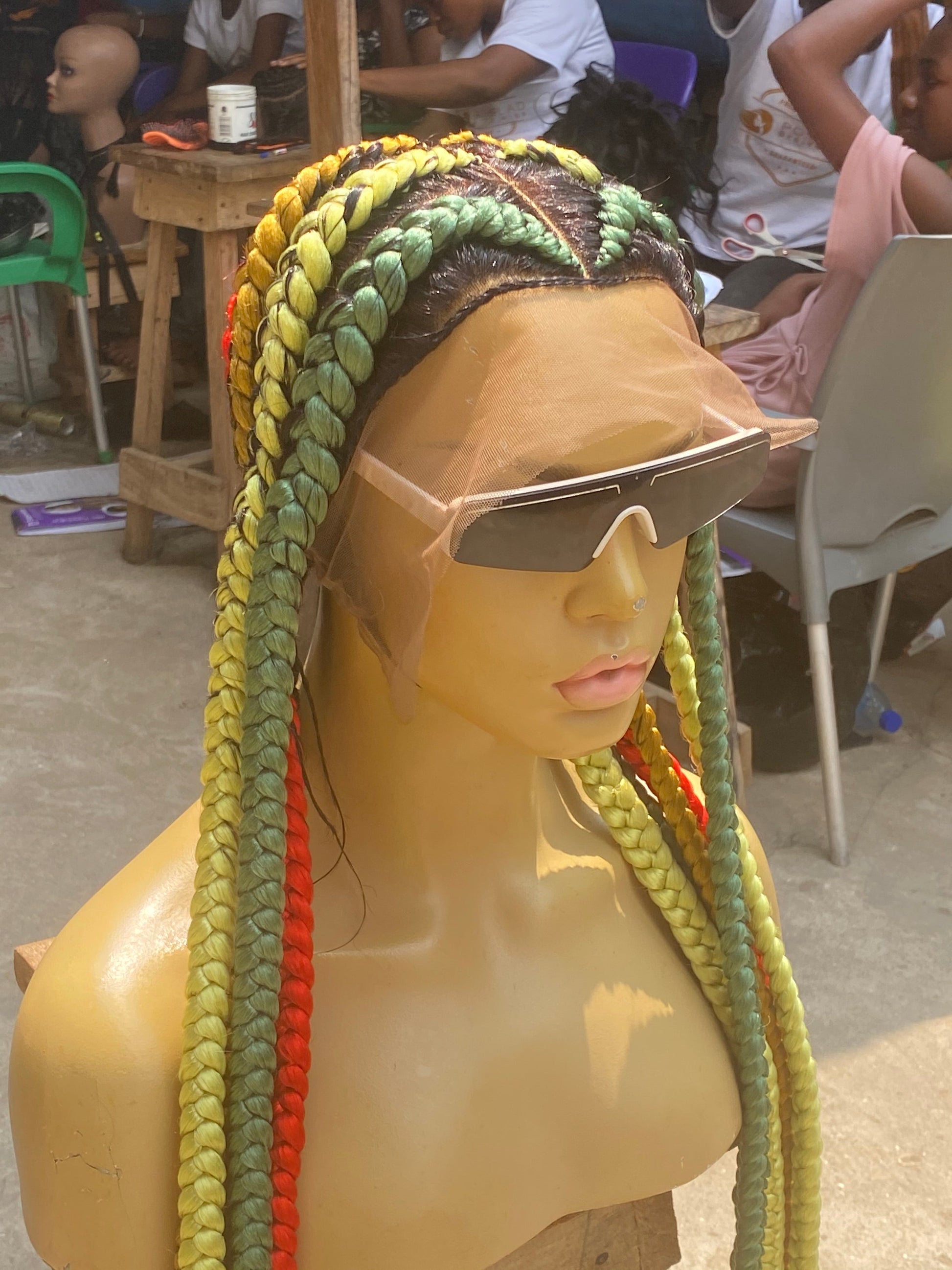 Pop Smoke Wig "Swiss Full Lace" Mixed Colors Poshglad Braided Wigs