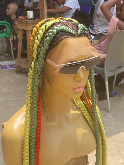 Pop Smoke Wig "Swiss Full Lace" Mixed Colors Poshglad Braided Wigs