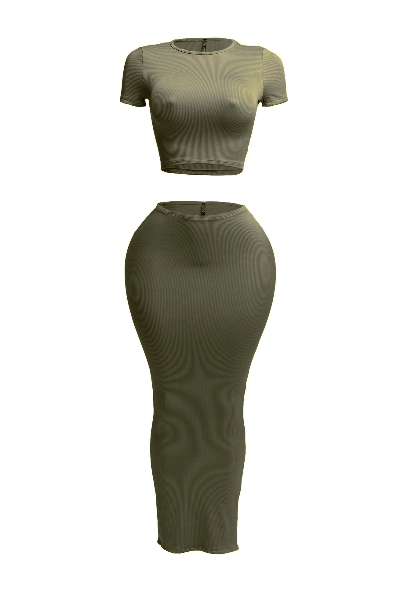 Short sleeve crop top and long skirt set from The House of Stylez, featuring a coordinated 2-piece fashion ensemble.