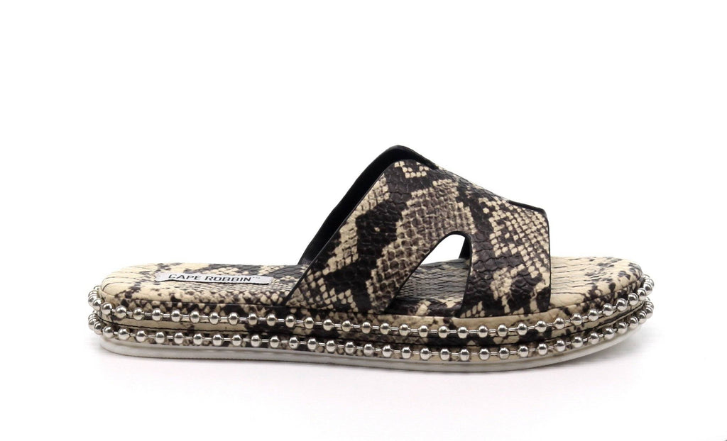Rush Snake Footwear by The House of Stylez featuring a sleek snake-patterned design and stylish silhouette.