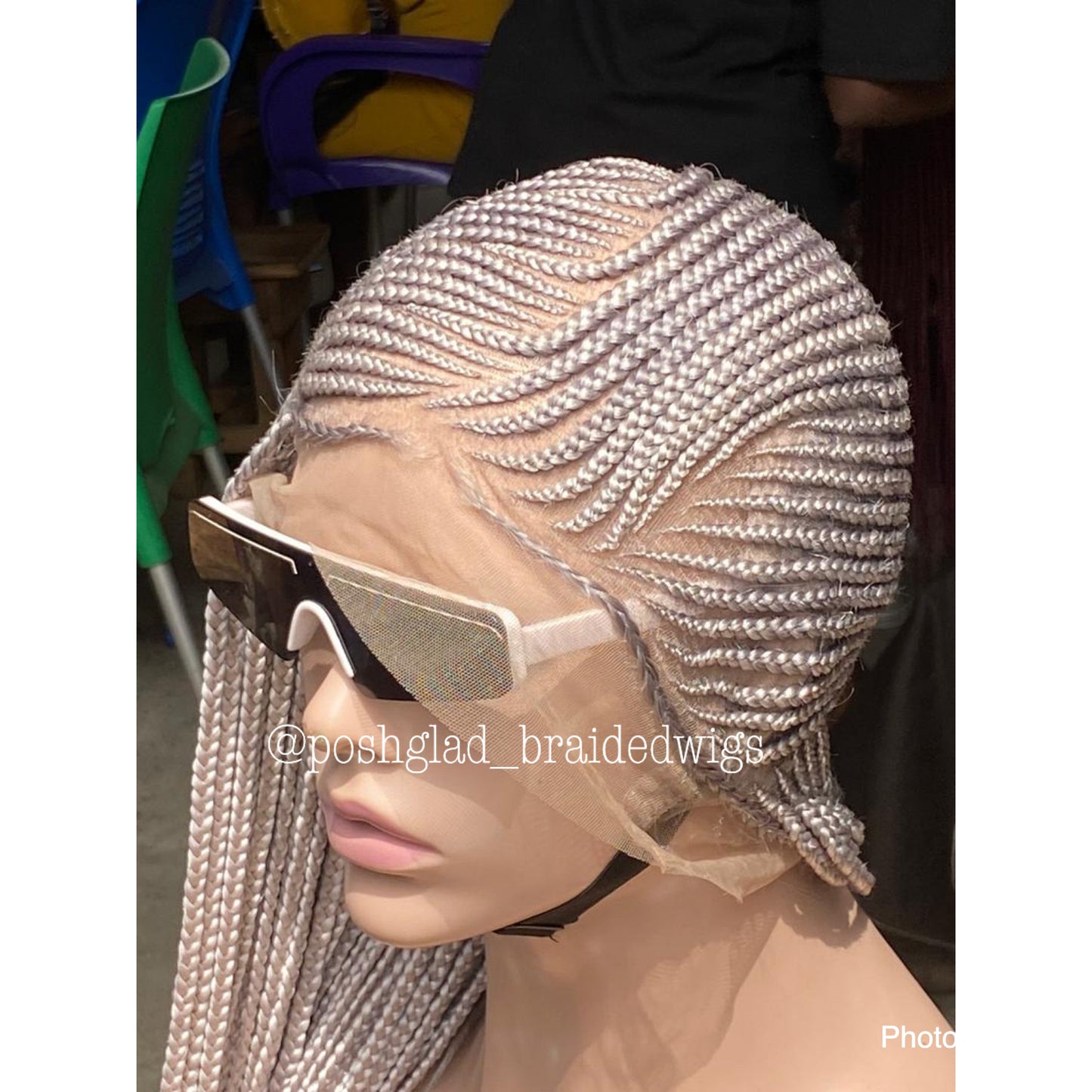 Cornrow Braid Wig - Black Chyna Poshglad Braided Wigs