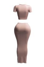 The House of Stylez short sleeve crop top and long skirt set, featuring a coordinated 2-piece outfit in stylish fabric.