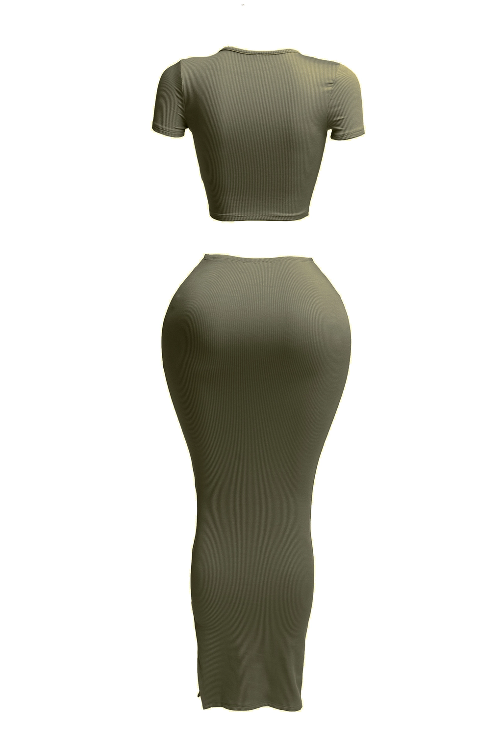 Short sleeve crop top and long skirt set by The House of Stylez, featuring a stylish matching two-piece outfit.