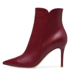 Women's black super high heel pointed toe ankle boots from Trendy Attic Store01, stylish and sleek footwear for women.