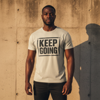 Wear Your Worship Keep Going Tee from The Weight Collection, casual T-shirt with inspiring design, styled for everyday wear.