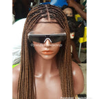 Knotless Braid Wig, Dark Honey Blond, Swiss Full Lace, Glueless - Helen - Plush Fashion Hub