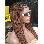 Knotless Braid Wig, Dark Honey Blond, Swiss Full Lace, Glueless - Helen - Plush Fashion Hub