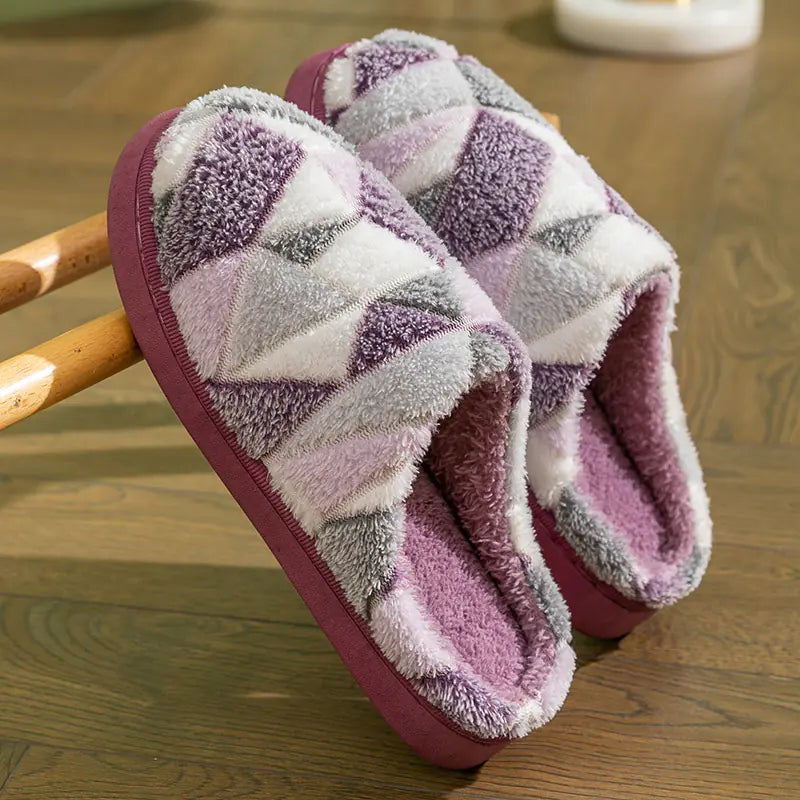 Soft, thick plush women's slippers with a cozy bottom, ideal for autumn and winter wear, from Trendy Attic Store01.
