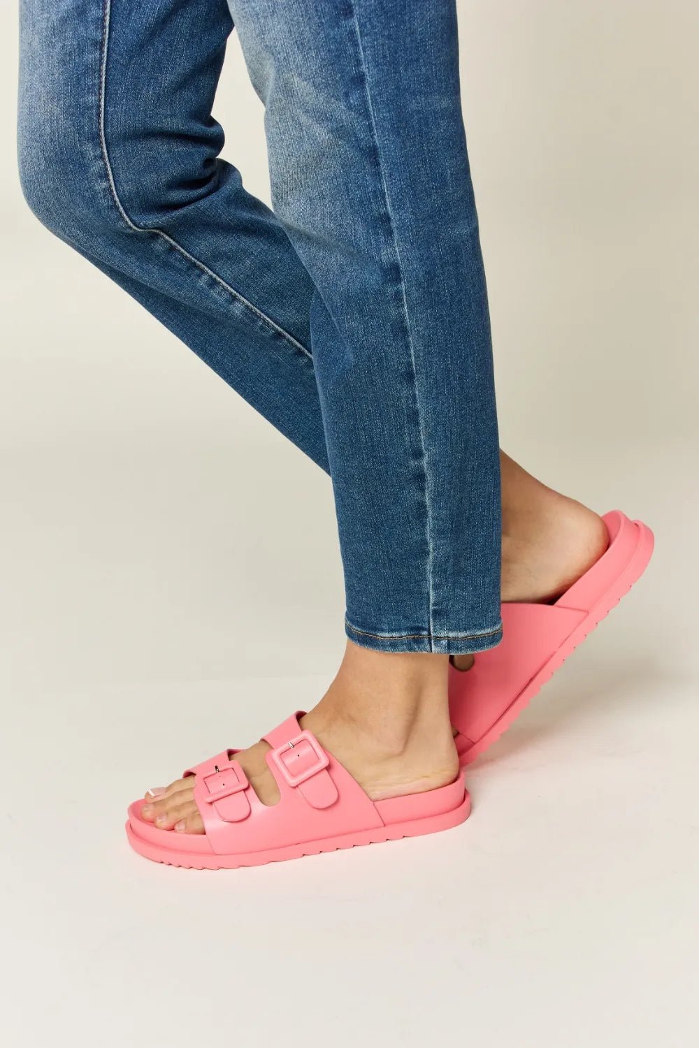 Legend Women's Double Buckle Open Toe Sandals with comfortable straps and open-toe design, perfect for summer footwear.