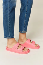 Legend Women's double buckle open toe sandals featuring stylish straps and comfortable summer footwear design.