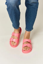 Legend Women's double buckle open toe sandals showing stylish straps and open toe design, perfect for comfortable summer footwear.