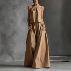 Casualwear two-piece set by Plush Fashion Hub featuring a loose-fitting sleeveless top and wide-leg pants, perfect for relaxed style.