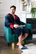 Men’s plush hooded robe by Plush Fashion Hub, featuring ultra-soft fabric and cozy design for comfortable everyday wear.