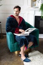 Men’s plush hooded robe from Plush Fashion Hub, featuring ultra-soft fabric and comfortable fit for everyday lounging.