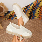Women's breathable mesh espadrille platform slip-on flats by Trendsi, featuring a lightweight, stylish design with a cushioned sole.