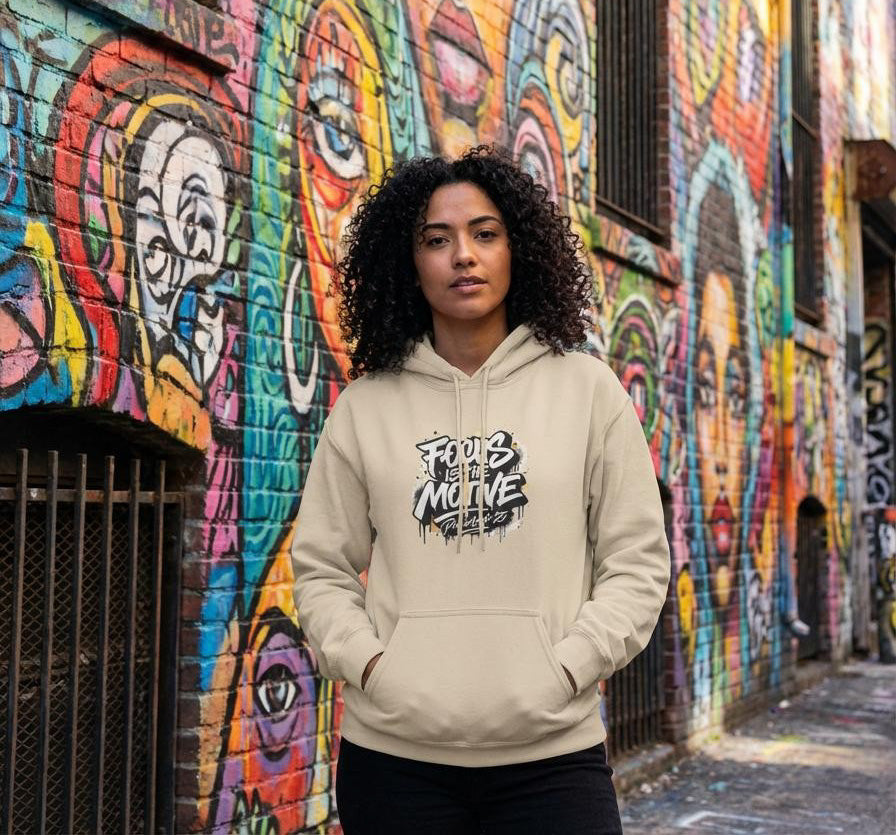 Male models wearing Plush Fashion Hub graffiti streetwear pullover hoodie featuring bold graphic designs and a comfortable fit.