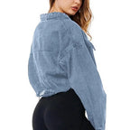 Stevvex women's ripped denim jacket with puff sleeves, vintage casual style, short jean coat perfect for spring and streetwear fashion