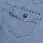 Stevvex women's ripped denim jacket with puff sleeves, vintage casual style, perfect for spring and winter streetwear fashion.
