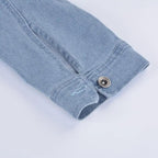 Stevvex women's ripped denim jacket with puff sleeves, vintage casual style, perfect for spring and streetwear fashion