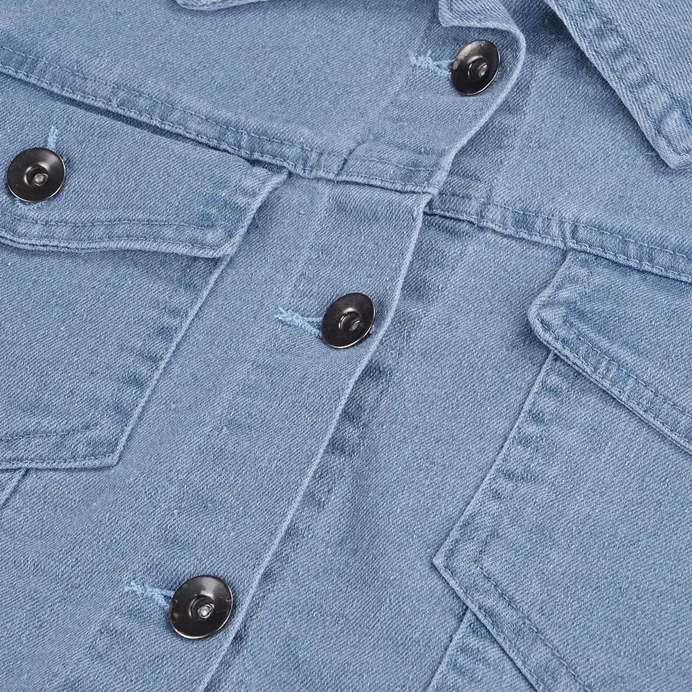 Stevvex women's ripped denim jacket with puff sleeves, vintage casual style, short jean design, suitable for spring and winter wear