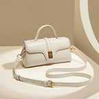 Plush Fashion Hub Niche Original High Sense Retro Cambridge Messenger Bag with leather strap and multiple compartments.