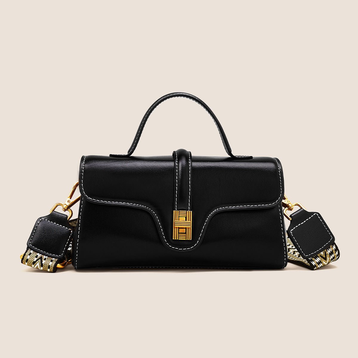 Plush Fashion Hub Niche Original High Sense Mild Luxury Retro Cambridge portable messenger bag with adjustable strap and multiple compartments.