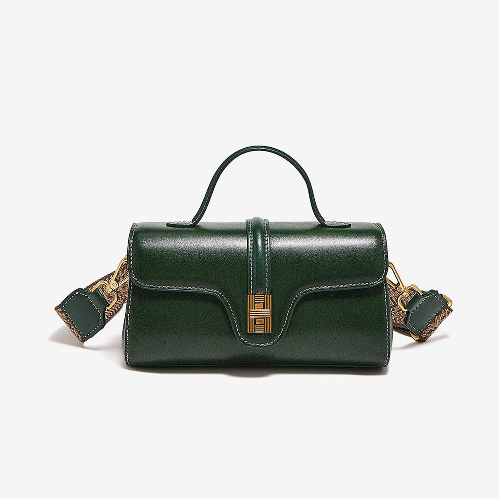 Niche Original High Sense Mild Luxury Retro Cambridge Portable Messenger Bag by Plush Fashion Hub, featuring leather straps and vintage design.