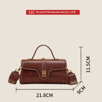 Plush Fashion Hub Niche Original High Sense Mild Luxury Retro Cambridge portable messenger bag with adjustable strap and classic design.