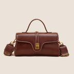 Plush Fashion Hub Niche Original High Sense Retro Cambridge portable messenger bag with leather accents and adjustable strap.