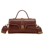 Plush Fashion Hub Niche Original High Sense Mild Luxury Retro Cambridge Messenger Bag with adjustable strap and multiple compartments.