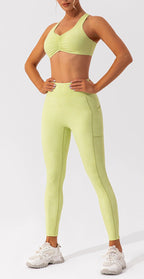Nude Feel Women's Pilates and Yoga Set by Plush Fashion Hub, featuring seamless activewear in neutral nude tones for comfortable workouts.