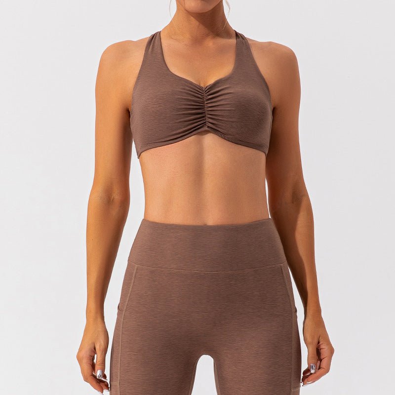 Nude Feel women's Pilates and yoga activewear set by Plush Fashion Hub, featuring a comfortable, fitted matching top and leggings.