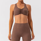 Nude Feel women's Pilates and yoga activewear set by Plush Fashion Hub, featuring a comfortable, fitted matching top and leggings.