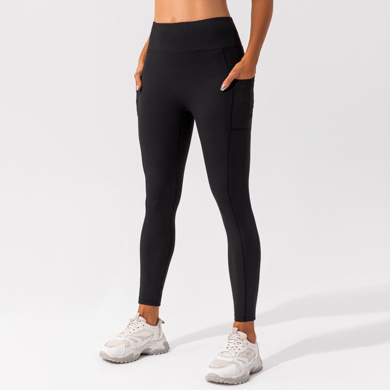 Nude Feel Women’s Pilates and Yoga activewear set by Plush Fashion Hub, featuring a fitted top and matching leggings for workout comfort.