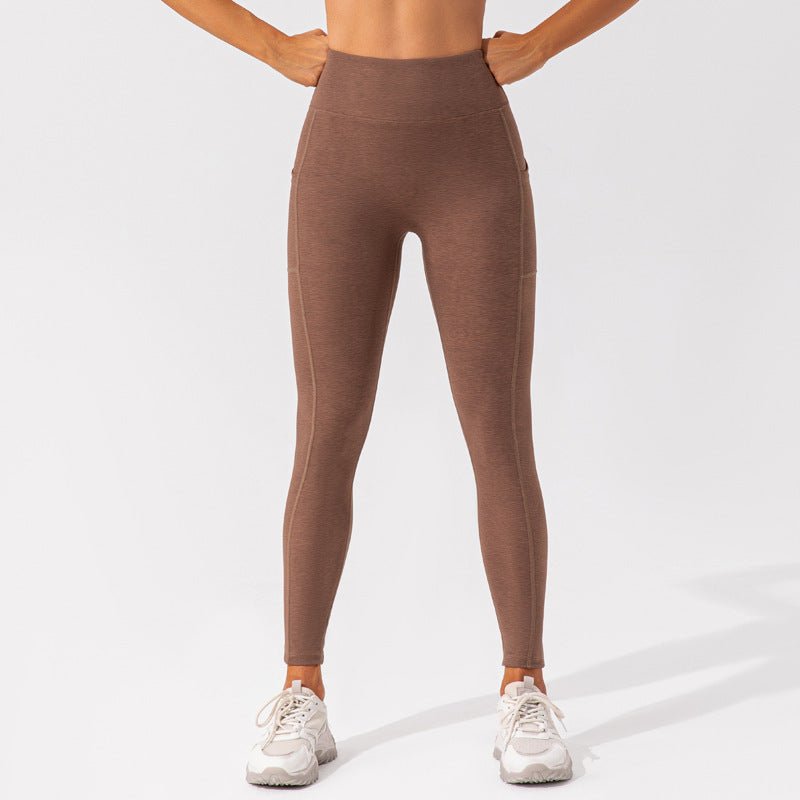 Nude Feel women’s Pilates and yoga set by Plush Fashion Hub, featuring a seamless, fitted activewear design for workout comfort.