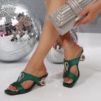 Women's open-toe block heel sandals by Trendsi featuring stylish design and comfortable fit, perfect for casual or dressy occasions.