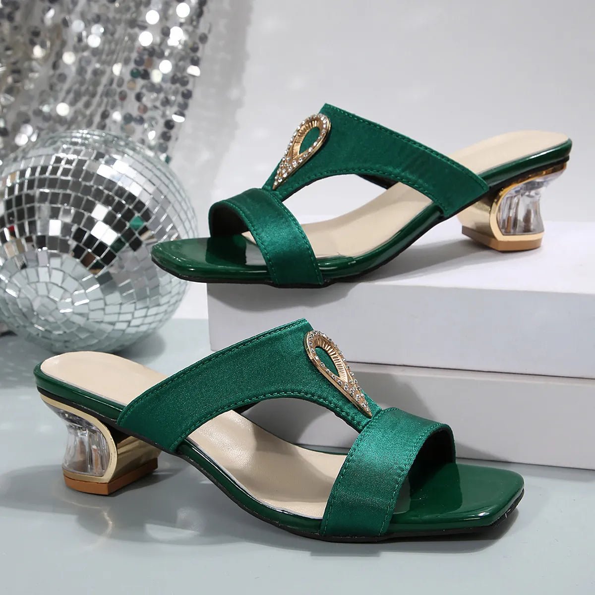 Women's open-toe block heel sandals by Trendsi, stylish and comfortable footwear with a chic design and sturdy heel.