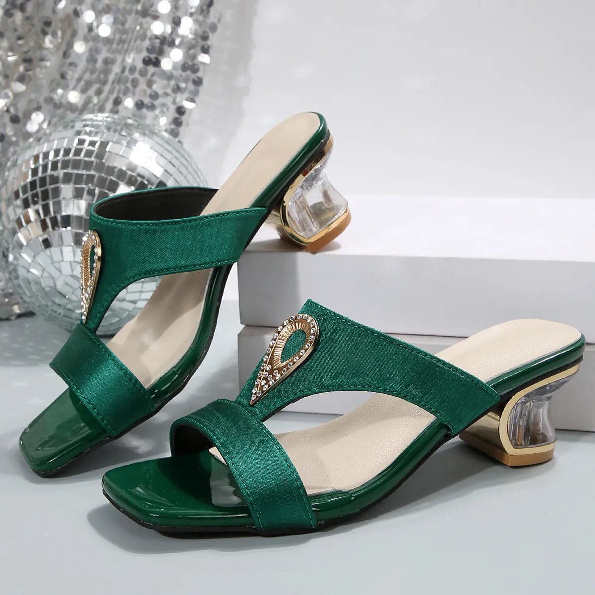 Women's open-toe block heel sandals by Trendsi featuring stylish design and comfortable footwear with a chic open-toe style.