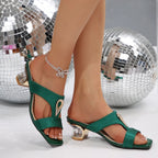 Women's open-toe block heel sandals by Trendsi featuring stylish design and comfortable fit, perfect for casual or dressy occasions.