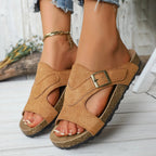 Women's open-toe cutout low heel sandals by Trendsi, stylish dress shoes with comfortable design and elegant open-toe style.
